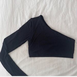 Alo ribbed long sleeve one shoulder